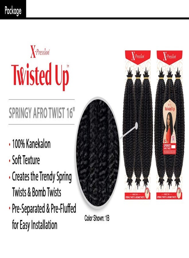 x-pression MULTI PACK DEALS! Outre Synthetic Braid - X PRESSION TWISTED UP SPRINGY AFRO TWIST 16 (3-PACK, 1B) - Image 4